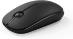 Wireless Mouse, 2.4G Slim Portable Computer Mouse with Nano Receiver Quiet Silent Optical Laptop Mouse for Notebook, PC, Laptop, Computer-Black