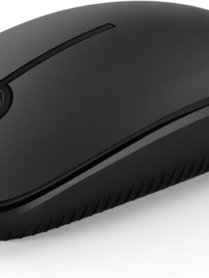Wireless Mouse, 2.4G Slim Portable Computer Mouse with Nano Receiver Quiet Silent Optical Laptop Mouse for Notebook, PC, Laptop, Computer-Black