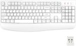 Wireless Keyboard, 2.4G Ergonomic Full Size Wireless Computer Keyboard with Wrist Rest for Windows, Mac OS Desktop/Laptop/PC（White）