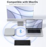 Bluetooth Keyboard Compatible with Mac, Compact Wireless Keyboard Compatible with MacBook Pro/Air, iMac, Mac Mini/Pro Laptop and PC, Dark Black