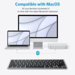 Bluetooth Keyboard Compatible with Mac, Compact Wireless Keyboard Compatible with MacBook Pro/Air, iMac, Mac Mini/Pro Laptop and PC, Grey