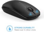 Wireless Mouse, 2.4G Slim Portable Computer Mouse with Nano Receiver Quiet Silent Optical Laptop Mouse for Notebook, PC, Laptop, Computer-Black