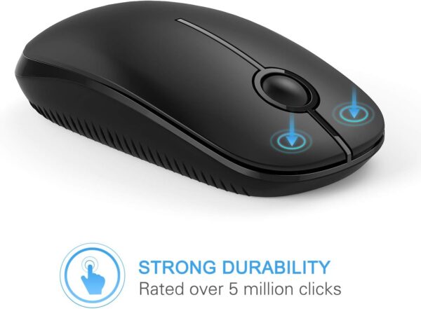Wireless Mouse, 2.4G Slim Portable Computer Mouse with Nano Receiver Quiet Silent Optical Laptop Mouse for Notebook, PC, Laptop, Computer-Black