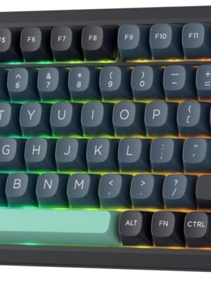 Wireless  Gaming Keyboard w/ Screen & Knob, 81-Key Mechanical Keyboard, Easy-Control 1.14’’  Info Display, 5-Layer Noise Dampening, Custom Linear Switch, Dark Jade Color