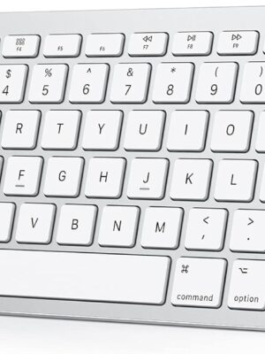 Bluetooth Keyboard Compatible with Mac, Compact Wireless Keyboard Compatible with MacBook Pro/Air, iMac, Mac Mini/Pro Laptop and PC (Silver)