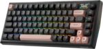 Wireless CNC  Gaming Keyboard w/ Screen & Knob, 81 Keys Mechanical Keyboard, Smart 1.14’’  Info Display, 5-Layer Noise Dampening, Custom Linear Switch, Dawn Sakura Color